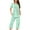 Green#3, variant on Tnhcen Women's Pajamas Set Short Sleeve Top Nightwear With Capri Pants Pjs Homewear Set