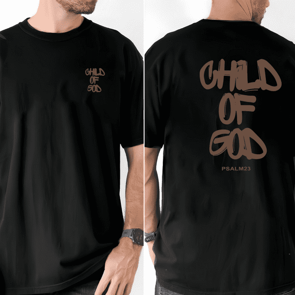 Child Of God Graphic Tee Top Short Sleeve Round Neck Commuting and Comfort Cotton T-Shirt Black S-5XL