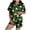 A-Blue1637, variant on XIAOCHA Women Christmas Print Pajama Set Short Sleeve Collared Tops Shorts Nightwear