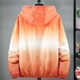thumbnail image 3 of Wyobmus Men's Upf 50+ Light Jacket Full Zip Sun Protection Hoodies Long Sleeve Sun Shirts Gradient Color Hiking Fishing Zip Pockets Orange, 3 of 8