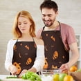 thumbnail image 4 of Orange Halloween Spooky Elements Apron-Garden Aprons for Women with Pockets-Cotton Linen Waterproof Kitchen Cooking Gardening Aprons Adjustable for Kitchen,Cooking,BBQ and Salon 33"x27", 4 of 7