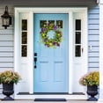 thumbnail image 3 of Northlight Eucalyptus and Hydrangea Floral Berry Spring Wreath, Purple and Yellow 23", 3 of 5