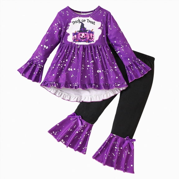 CAUYDY 12 18 24 Months 3-7T Baby Girl Fall Winter Clothes Children Long Sleeved Top Elastic Waist Pants 2PCS Matching Set Little Kids Birthday Outfits Sizes 4-5 Years,Purple