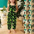 thumbnail image 2 of DGMIOCS Girls St. Patrick's Day Sleeveless Jumpsuit with Pockets Boho Floral Printed Cute Outfits Black 13-14Y, 2 of 6