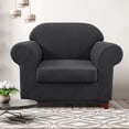 thumbnail image 2 of CHUN YI Stretch 2-Piece Checks Sofa Cover with Cushion Cover Slipcover, 2 of 6