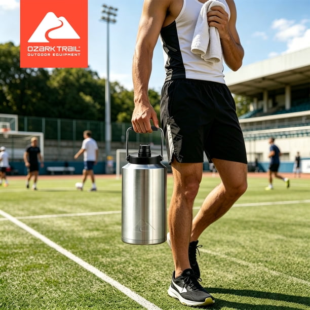 Ozark Trail 1 gal Stainless Steel Insulated Water Jug, Silver