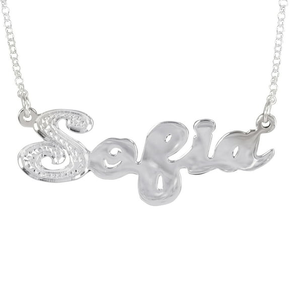Personalized Bling Initial Name Necklace in Sterling Silver