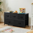 thumbnail image 4 of CONCETTA 5 Drawer Dresser for Bedroom, Tall Chest Organizer with Fabric Bins, Steel Frame, Black, 4 of 9