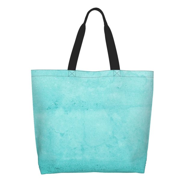 Balery Blue And Turquoise Bolsa Tote Estilo Estético con Cremalleras, Bolsa de Hombro, Bolsa de Compras Grande y Plegable