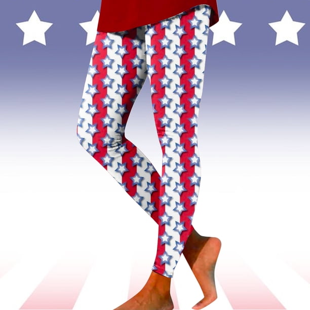 MKLEKYY Leggings deportivos para mujer, leggings con estampado a cuadros del Día de la Independencia para mujer, leggings deportivos de levantamiento, pantalones de yoga