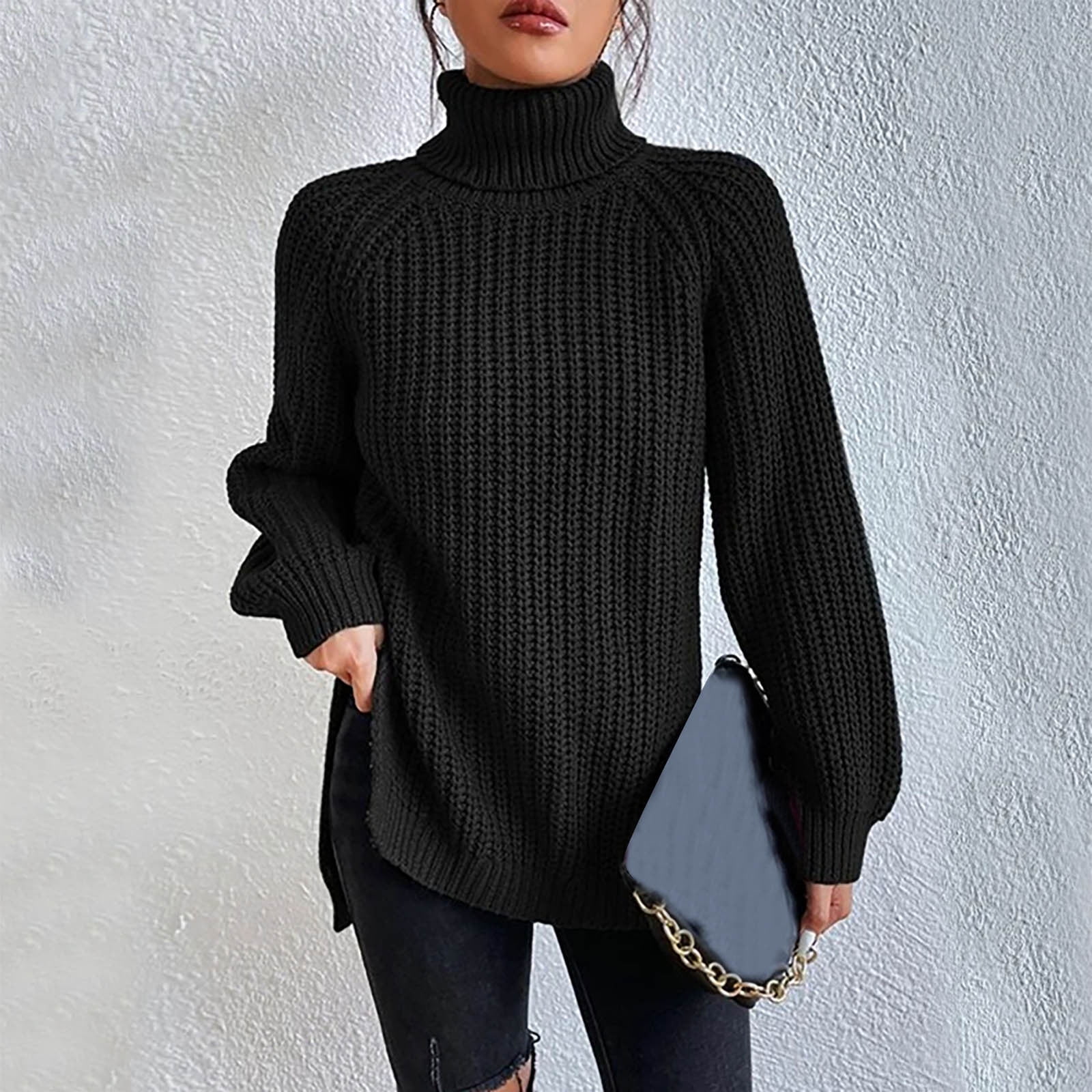 Black Turtleneck Sweaters Summer Weight Turtlenecks Women's