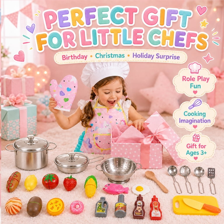 JoyStone Kids Cooking Playset with Stainless Steel Cookware photo 2