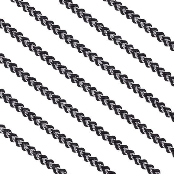 10 Yards Polyester Lace Trims Black 1/8 inch(4mm) about 10.00 Yards(9.14m)/Skein