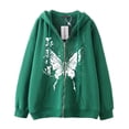 thumbnail image 1 of Dark hip hop gótico Harajuku Y2k estampado de mariposa cremallera Sudadera con capucha hombres y mujeres Harajuku chaqueta sudadera, 1 of 4