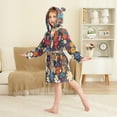 thumbnail image 4 of FORMRS Niños Bathrobe Unisex Hooded Robe Soft Plush Pajamas Sleepwear, Size 4-6T, Bright Colorful Flowers Pattern, 4 of 7