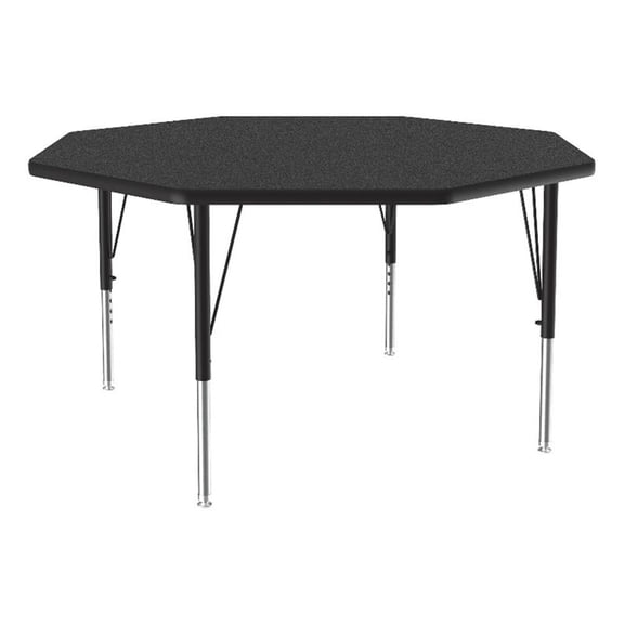 Correll Thermal Fused 48" Octagon Laminate Wood Activity Table in Black Granite