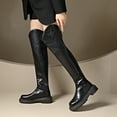 thumbnail image 5 of Taqqpue Knee High Boots Women Faux Leather Elastic Boots Low Heel Square Toe Side Zipper Fall Long Tall Boots for Women, 5 of 9
