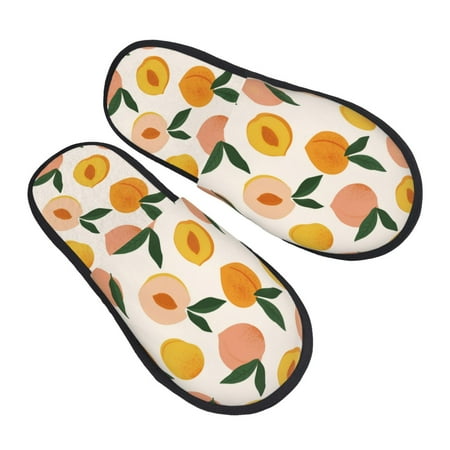 

Jgfou Peach1 Print Womens Cozy Memory Foam Slippers Soft Warm Slip On House Slippers Anti-Skid Rubber Sole Creative Gifts for Women Mom Girlfriend