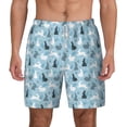 thumbnail image 3 of Uemuo Black White Gray Rabbit Pattern Mens Swim Trunks Quick Dry Board Shorts with Mesh Lining, Stretch Beach Shorts Quick Dry No-Chafing Board Shorts-X-Large, 3 of 9