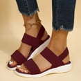 thumbnail image 5 of NOKIO Ladies Fashion Summer Solid Color Mesh Breathable Flat Fish Mouth Roman Sandals Shoes Flat Elastic Sandals for Women Women's Open Toe Elastic Ankle Strap Flat Summer Sandals, 5 of 9
