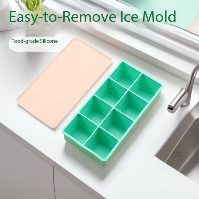 Silicone Ice Cube Tray - Easy Press Ice Maker for Home Use, Food-Grade Freezer Storage Box