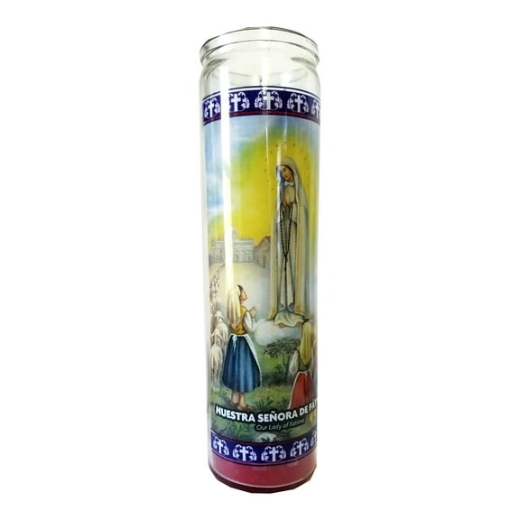 Our Lady of Fatima (Nuestra Senora de Fatima) Red Devotional Candle