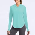 thumbnail image 3 of AGWOLF UV Sun Protection Shirts for Women Long Sleeve Sun Shirt with Thumb Holes Lightweight Quick Dry Hoodies for Hiking Fishing Mint Green XXXL, 3 of 10