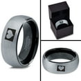 thumbnail image 4 of Tungsten Colorado The Centennial State Heart Band Ring 8mm Men Women Comfort Fit Black Dome Brushed Gray Polished, 4 of 4