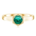 thumbnail image 4 of Rosec Jewels Certified Lab Grown Emerald Solitaire Engagement Ring for Women (0.8 Ct, AAAA Grade) - with Jewelry Box, 14K Yellow Gold, US 10.00, 4 of 8