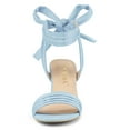 thumbnail image 2 of BLISSFUL STEP Women's Open Toe Back Ankle Tie Chunky Heel Sandals, 2 of 6