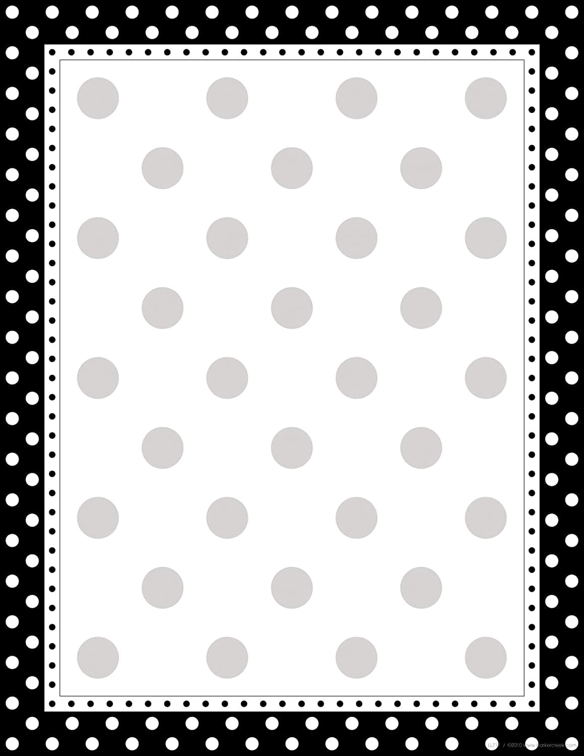 Barker Creek Get Organized Office Kit, Black & White Dots, with 12 Coordinating Designer File Folders, 50 Sheets of Colorful Computer Paper, and 45 Versatile Self-Adhesive Labels/Name Tags (103)