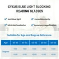 thumbnail image 3 of Cyxus Propionic Acid Reading Glasses 2.0 Blue Light Glasses Anti UV Computer Red Frame, 3 of 8
