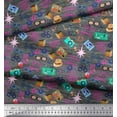 thumbnail image 2 of Soimoi Modal Satin Fabric Camera,Hat & Briefcase Travel Print Fabric by Yard 42 Inch Wide, 2 of 3