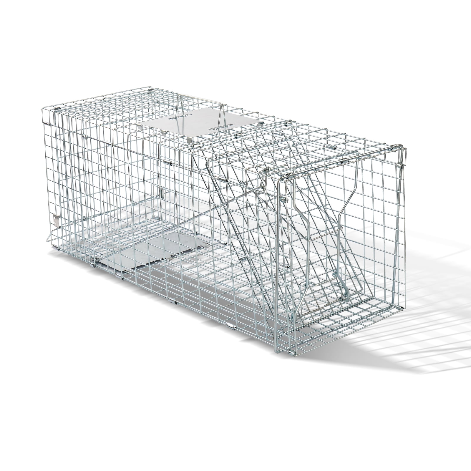 Zimtown 31'' x 11.4'' x 12.4'' Outdoor Live Animal Cage Trap, Humane Cat Trap Iron,Heavy Duty Folding Animal Trap with Handle for Rabbits, Stray Cats, Raccoons,Groundhogs and Opossum