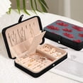 thumbnail image 6 of Leather Jewelry Box Rectangular 8.27x5.5x1.78In Travel Jewelry Storage Earrings Necklace Bracelet Watch Brooch Storage Red Maple Leaf Cute, 6 of 8