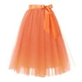 thumbnail image 4 of Tulle Skirts for Women Elastic Waist Lace Up Bow Knee Length Layered Mesh Flowy A Line Tutu Skirts Puffy Skirt Fairy Skirt, 4 of 6