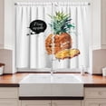 thumbnail image 2 of Ambesonne Fruit Kitchen Curtains, Sketch Hawaii Pineapple, 55"x39", Brown Reseda Green Black, 2 of 3