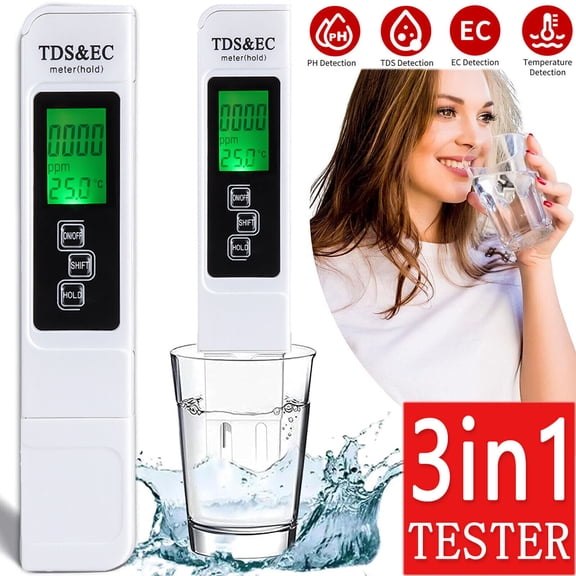 NefLaca  2pc TDS Meter Digital Tester Water Quality Testing Kits Drinking Water 0-9990ppm