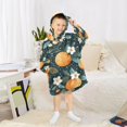 thumbnail image 6 of FORMRS Wearable Blanket Hoodie with Sleeves for Kids Cozy Flannel Sweatshirt, Green Oranges, 6 of 7
