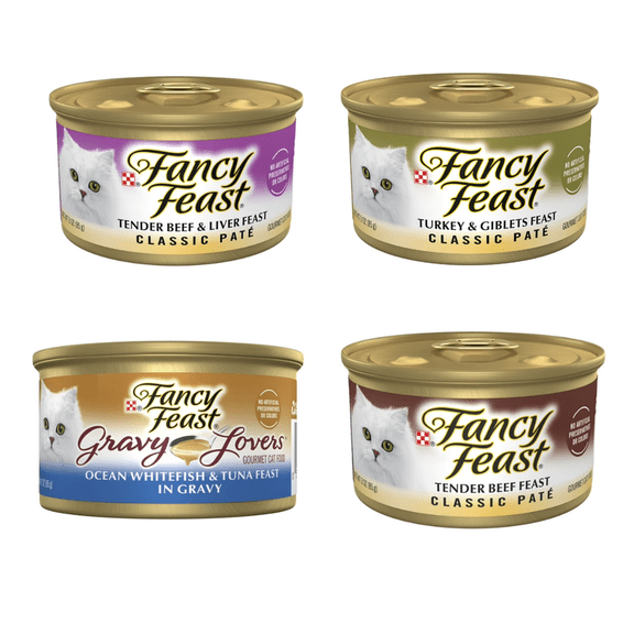 Fancy Feast Gourmet Wet Cat Food Variety Pack – 24 Cans, Assorted Flavors