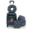 thumbnail image 1 of Costway 5 PCS Kids Luggage Set with Backpack Neck Pillow Luggage Tag Lunch Bag Wheels Dark Blue, 1 of 10