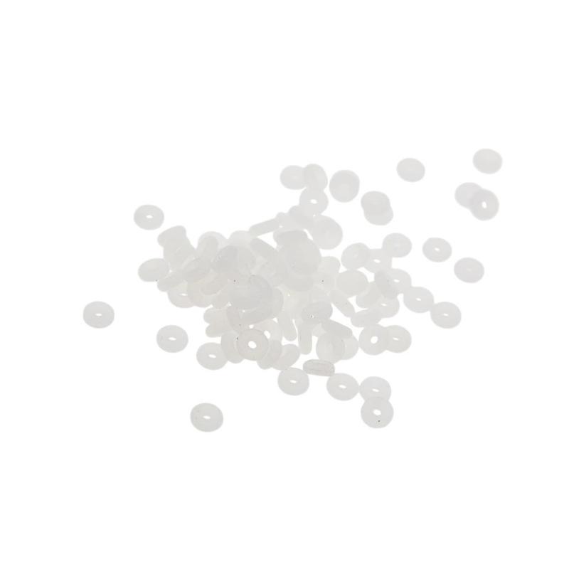 100 Silicone Rubber Stoppers Bead Charms Bracelets for Clip Lock Spacer Clear