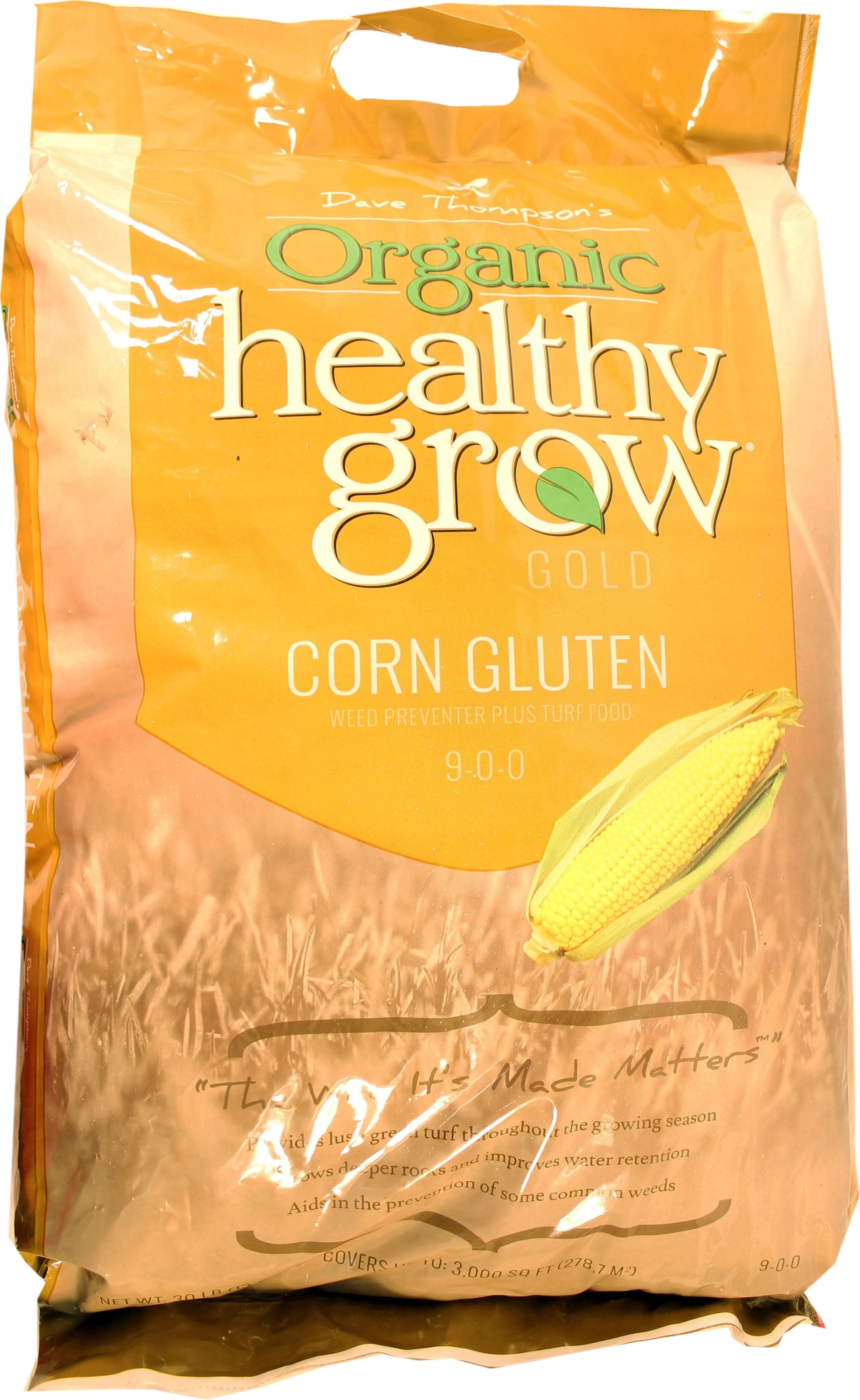 Healthy Grow Gold Corn Gluten Weed Preventer Plus Turf Food, 900, 30