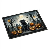Carolines Treasures DAC2066JMAT 24 x 36 in. Unisex Black Pug Spooky Halloween Indoor or Outdoor Mat