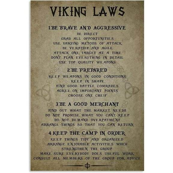 Metal Tin Sign Viking Laws Vertical Poster No Frame Wall Decor Gift For Birthday Christmas Valentine S Day Mother S Day Father8x12 Inch (a/142)
