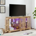 thumbnail image 3 of Elegant Antique Display Cabinet with Adjustable Glass Shelves and LED Lighting, 4-Door Vintage Showcase for Collectibles, Sturdy MDF, 3 of 13