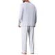 thumbnail image 3 of INSPIRAR CHIC Conjunto de Pijamas Casuales de 2 Piezas de Manga Larga de Color Sólido con Cuello Redondo para Hombre S Gris Blanco, 3 of 5