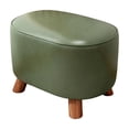 thumbnail image 2 of Wooden Small Stool with Padded Waterproof Seat, Green, Compact Stackable Footstool for Living Room, Entryway, 28x28x16 cm, 2 of 7