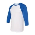 thumbnail image 1 of Unisex Three-Quarter Sleeve Baseball Raglan - Royal/White - Large, 1 of 1