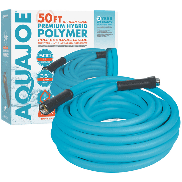 Aqua Joe AJPGH50PRO Hybrid Polymer Garden Hose, 50Foot